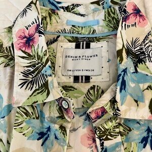 Denim & Flower Tropical Print Shirt